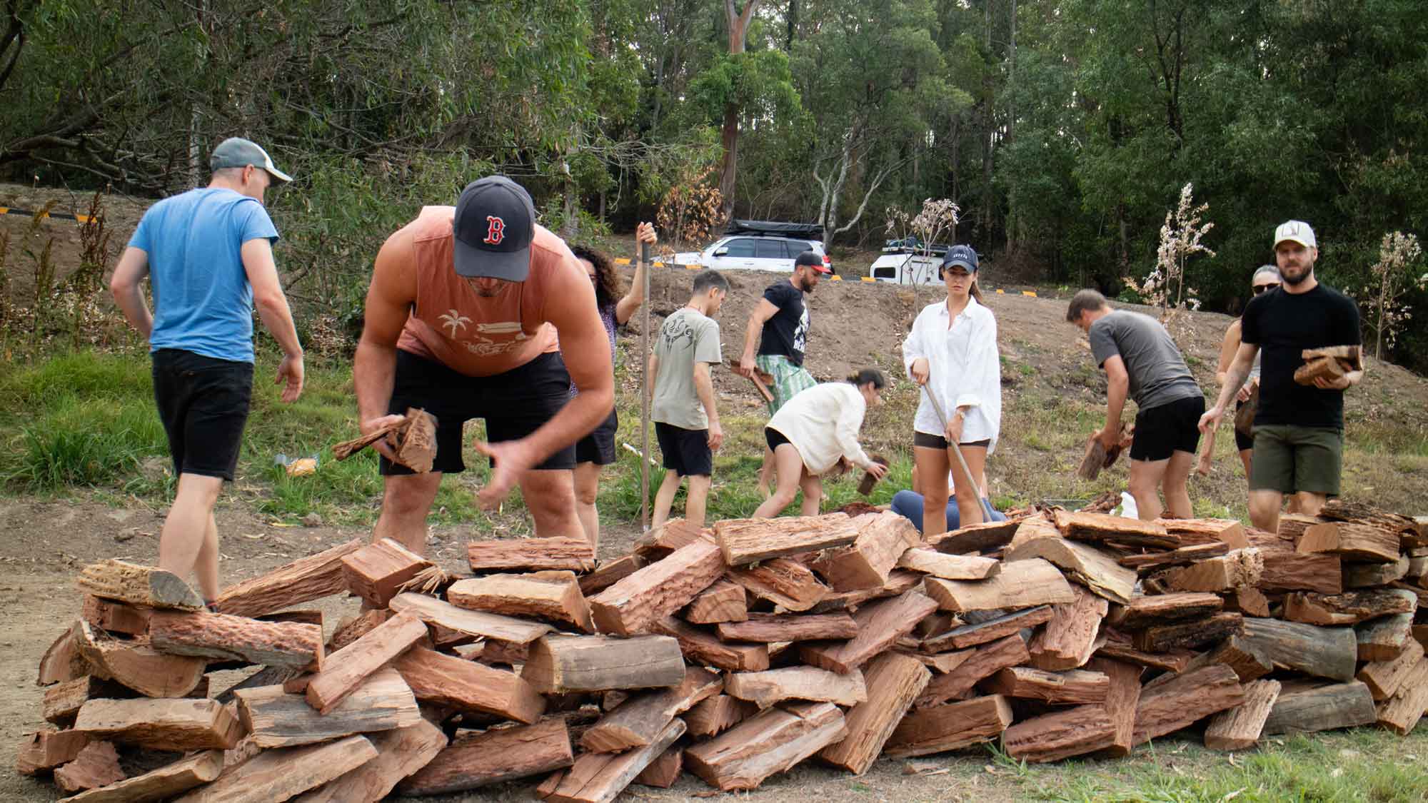 Experiential Activities People Collecting Firewood